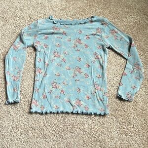 Vaenalt Baby Modal Lacy Blue Floral Sleep Top.  Size 3T